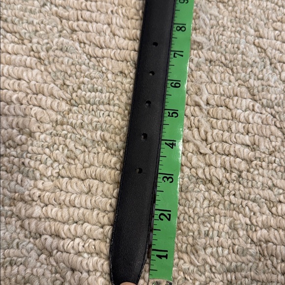 Black Snakeskin Belt w/ Gold Buckle, Made Taiwan, Size 32 - Picture 7 of 8